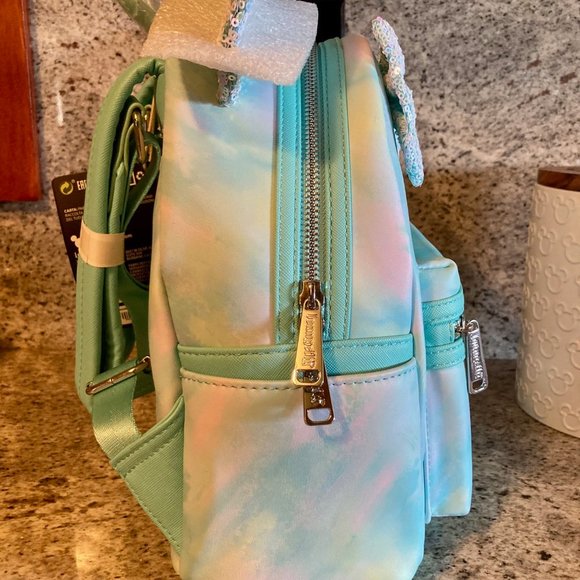 Loungefly Disney Minnie Mouse Sequin Bow Mini Backpack - Picture 4 of 5